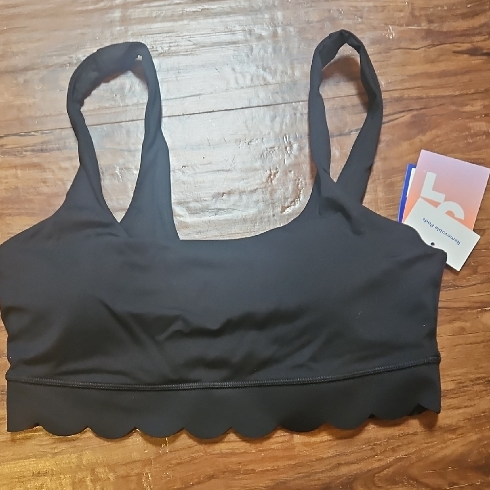 JoyLab Black Scalloped Edge Bra